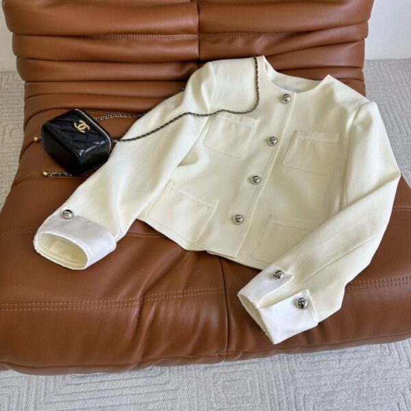 Chanel Croptop Cardigan White For Women