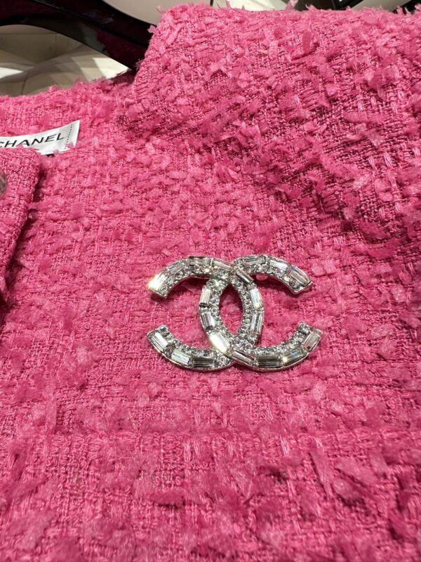 Chanel Croptop Tweed Jacket Pink For Women
