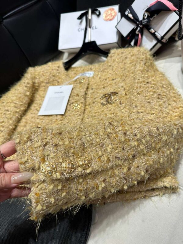 Chanel Custom Made Fabric Jacket Beige For Women