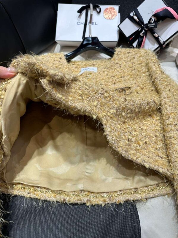 Chanel Custom Made Fabric Jacket Beige For Women