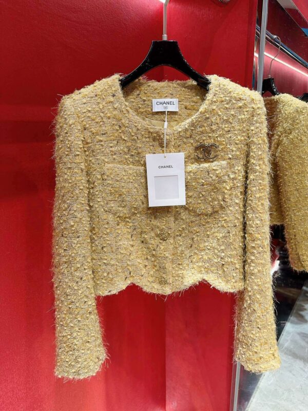 Chanel Custom Made Fabric Jacket Beige For Women