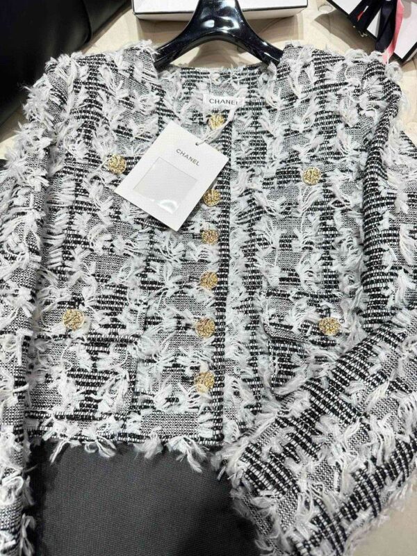 Chanel Custom Made Fabric Jacket Black For Women