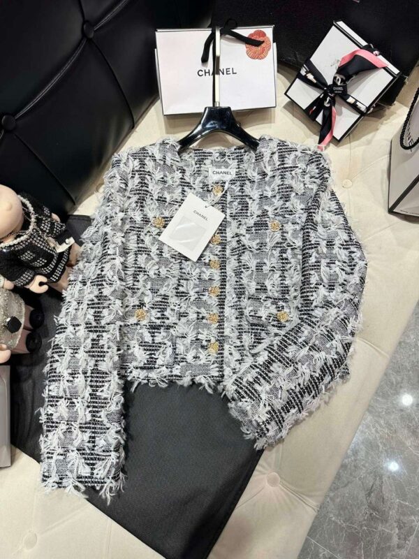 Chanel Custom Made Fabric Jacket Black For Women