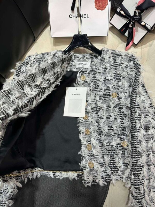 Chanel Custom Made Fabric Jacket Black For Women