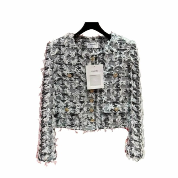 Chanel Custom Made Fabric Jacket Black For Women