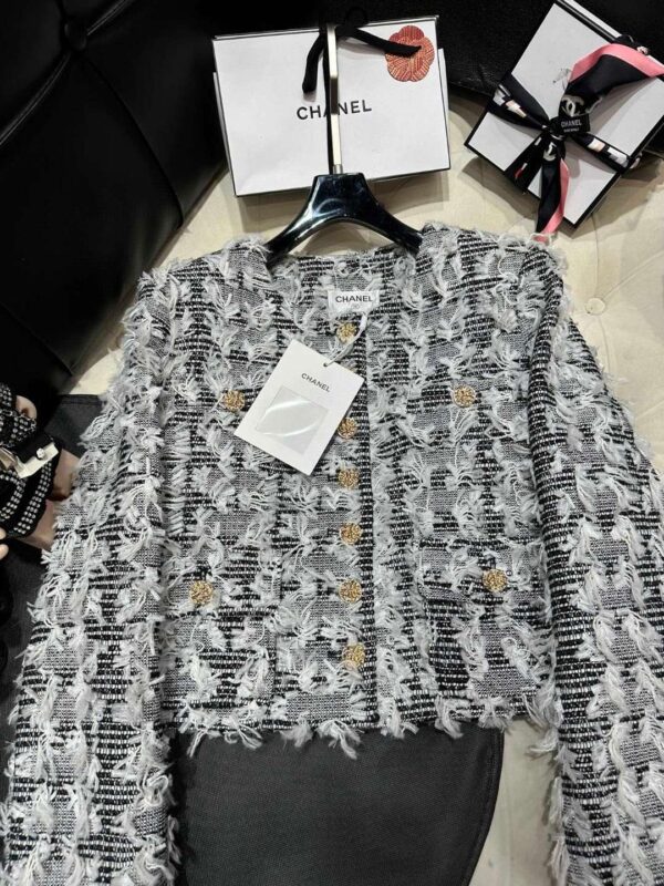 Chanel Custom Made Fabric Jacket Black For Women