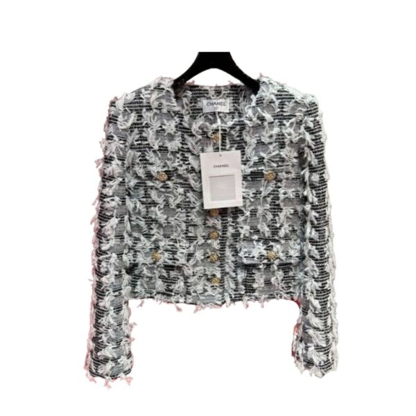 Chanel Custom Made Fabric Jacket Black For Women