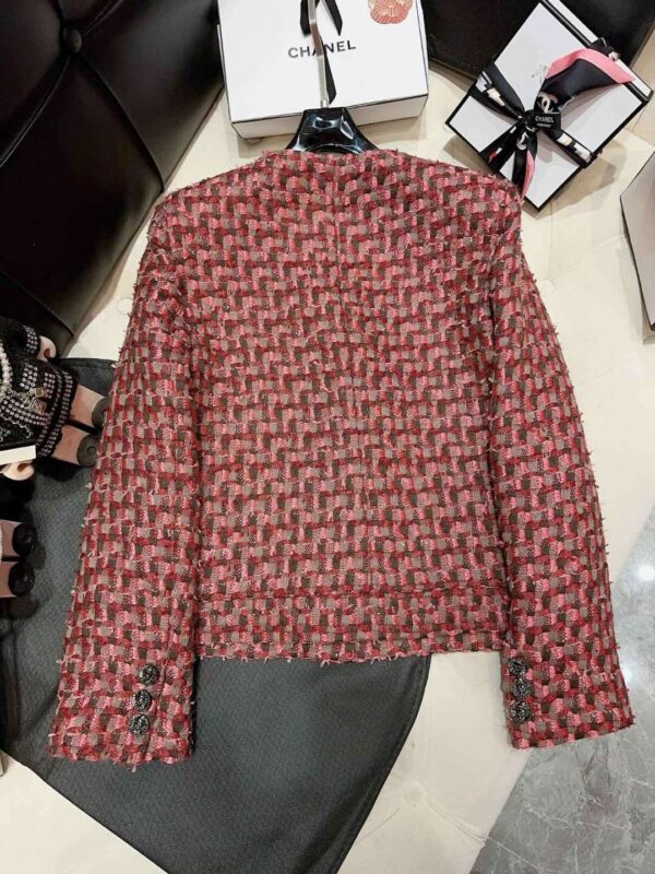 Chanel Custom Made Fabrics Jacket Burgundy For Women
