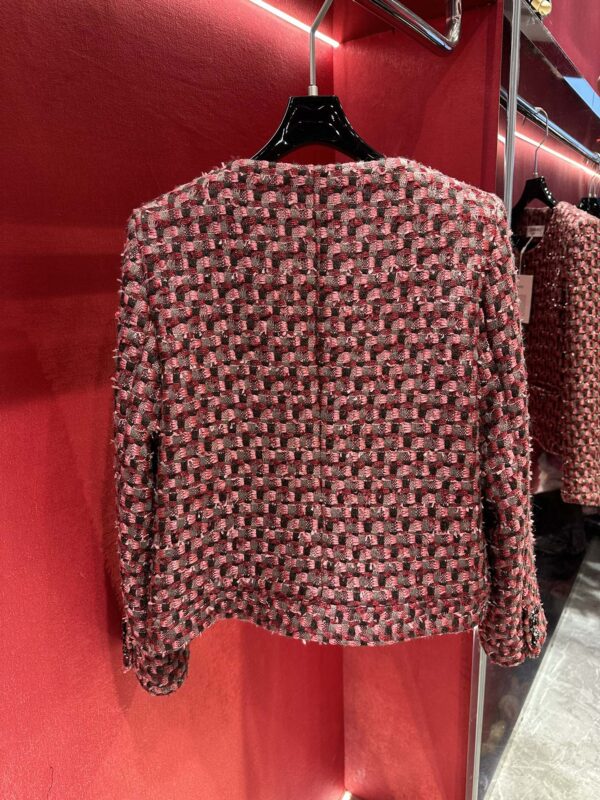 Chanel Custom Made Fabrics Jacket Burgundy For Women