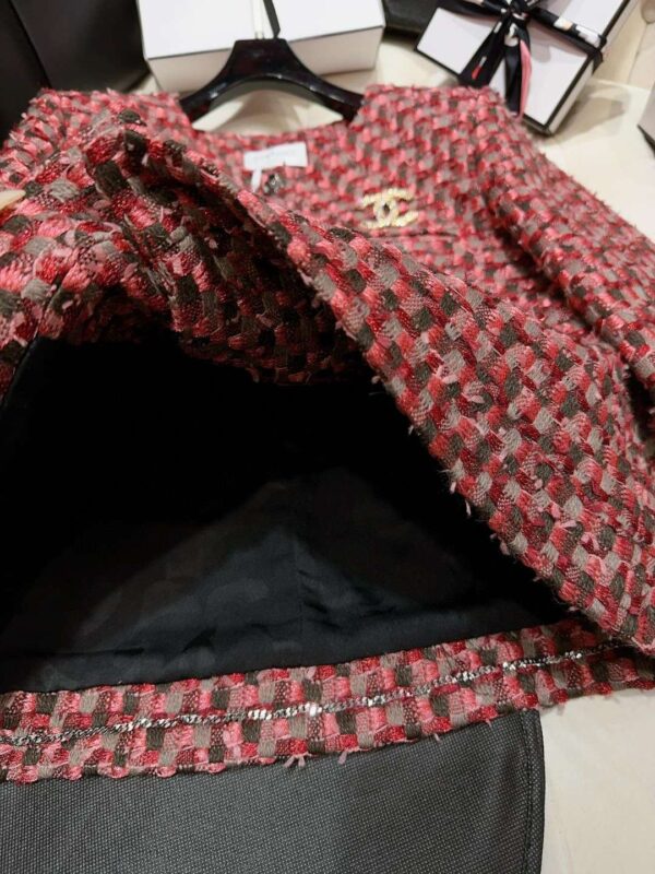Chanel Custom Made Fabrics Jacket Burgundy For Women