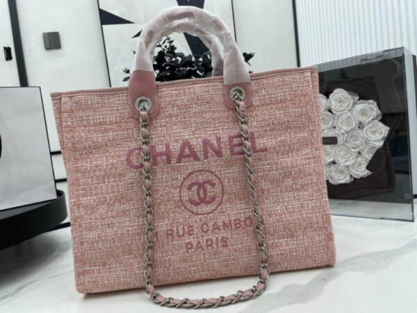 [REP 1:1] Chanel Deauville Tote 38cm Pink For Women A66941