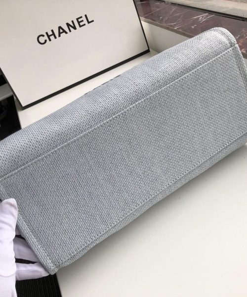 [REP 1:1] Chanel Deauville Tote 38cm White Gray For Women A66941