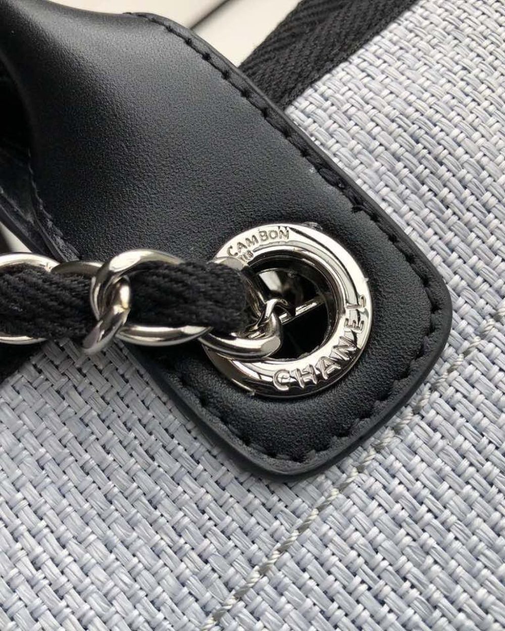 [REP 1:1] Chanel Deauville Tote 38cm White Gray For Women A66941