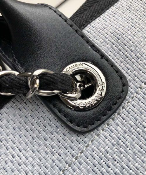 [REP 1:1] Chanel Deauville Tote 38cm White Gray For Women A66941
