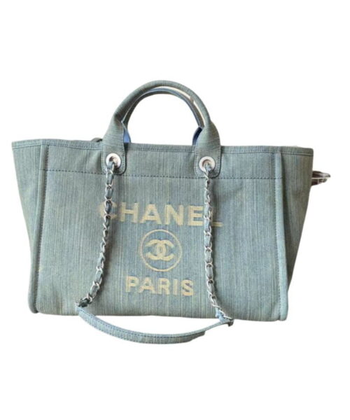 [REP 1:1] Chanel Deauville Tote Blue For Women 38cm / 14.9in