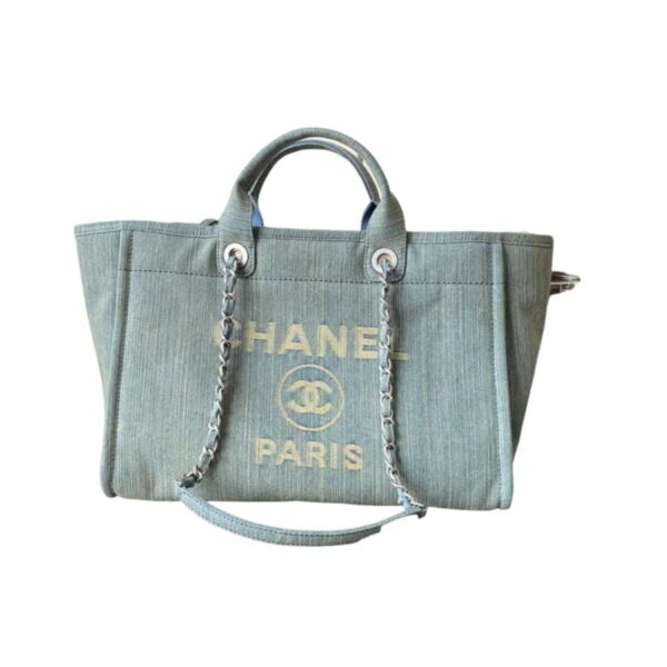 [REP 1:1] Chanel Deauville Tote Blue For Women 38cm / 14.9in