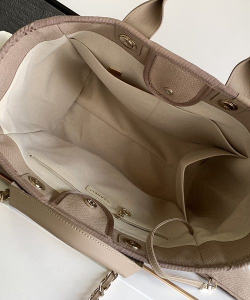 [REP 1:1] Chanel Deauville Tote Canvas Bag Beige For Women 38cm / 15in