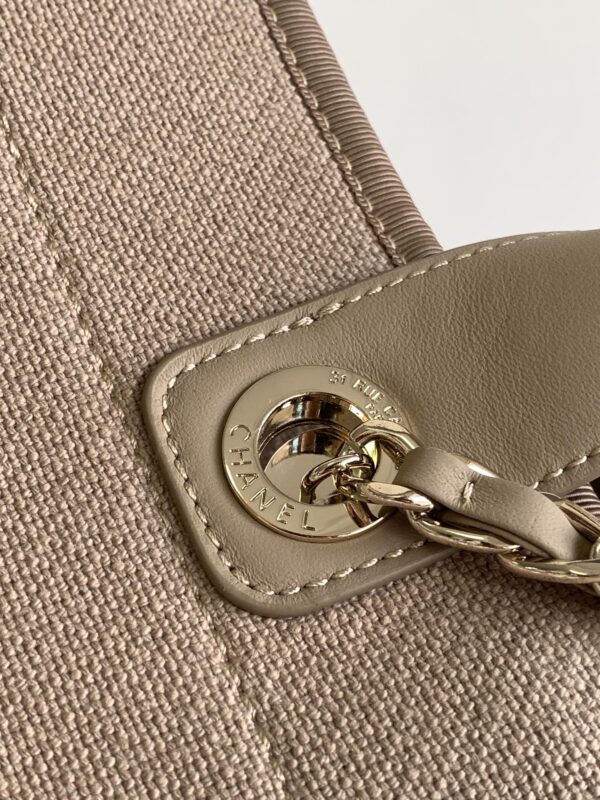 [REP 1:1] Chanel Deauville Tote Canvas Bag Beige For Women 38cm / 15in