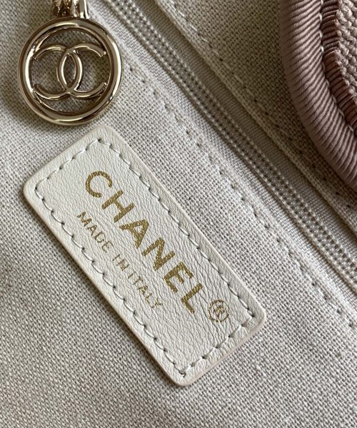 [REP 1:1] Chanel Deauville Tote Canvas Bag Beige For Women 38cm / 15in