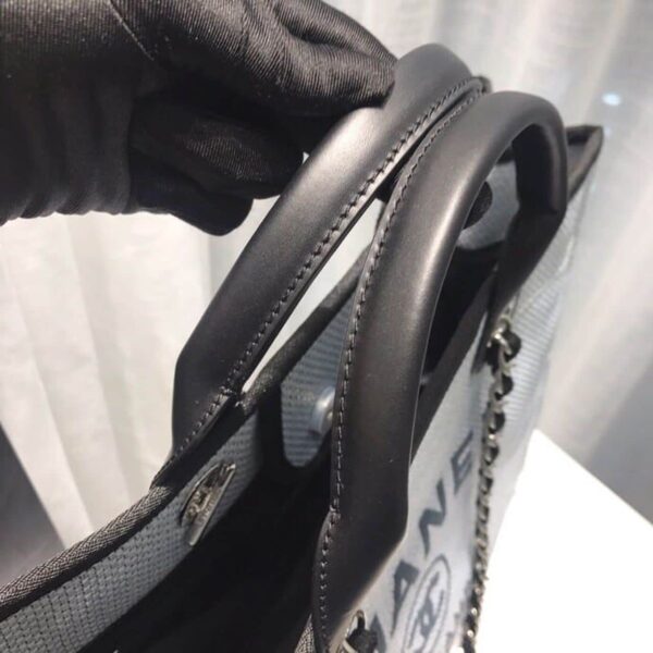 [REP 1:1] Chanel Deauville Tote Canvas Bag Light Grey For Women, Women's Handbags, Shoulder Bags 15in/38cm A66941