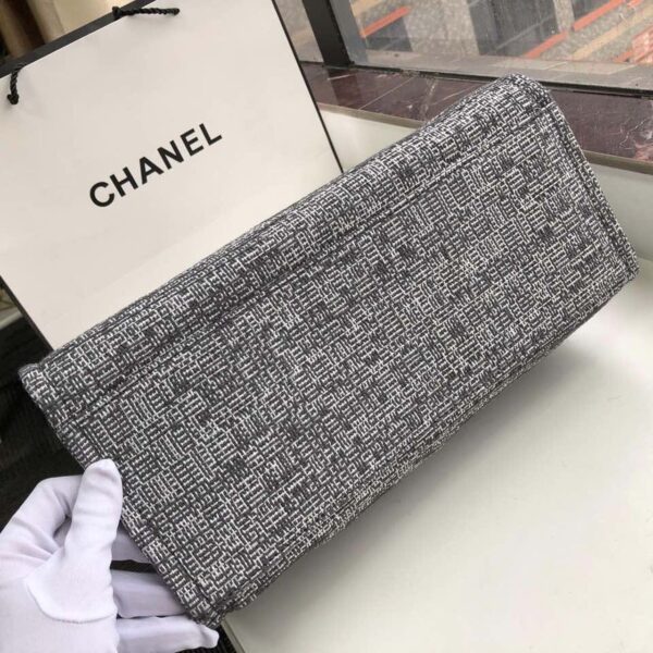 [REP 1:1] Chanel Deauville Tote Raffia Canvas Bag Black/White For Women 14.9in/38cm