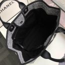 [REP 1:1] Chanel Deauville Tote Raffia Canvas Bag Black/White For Women 14.9in/38cm