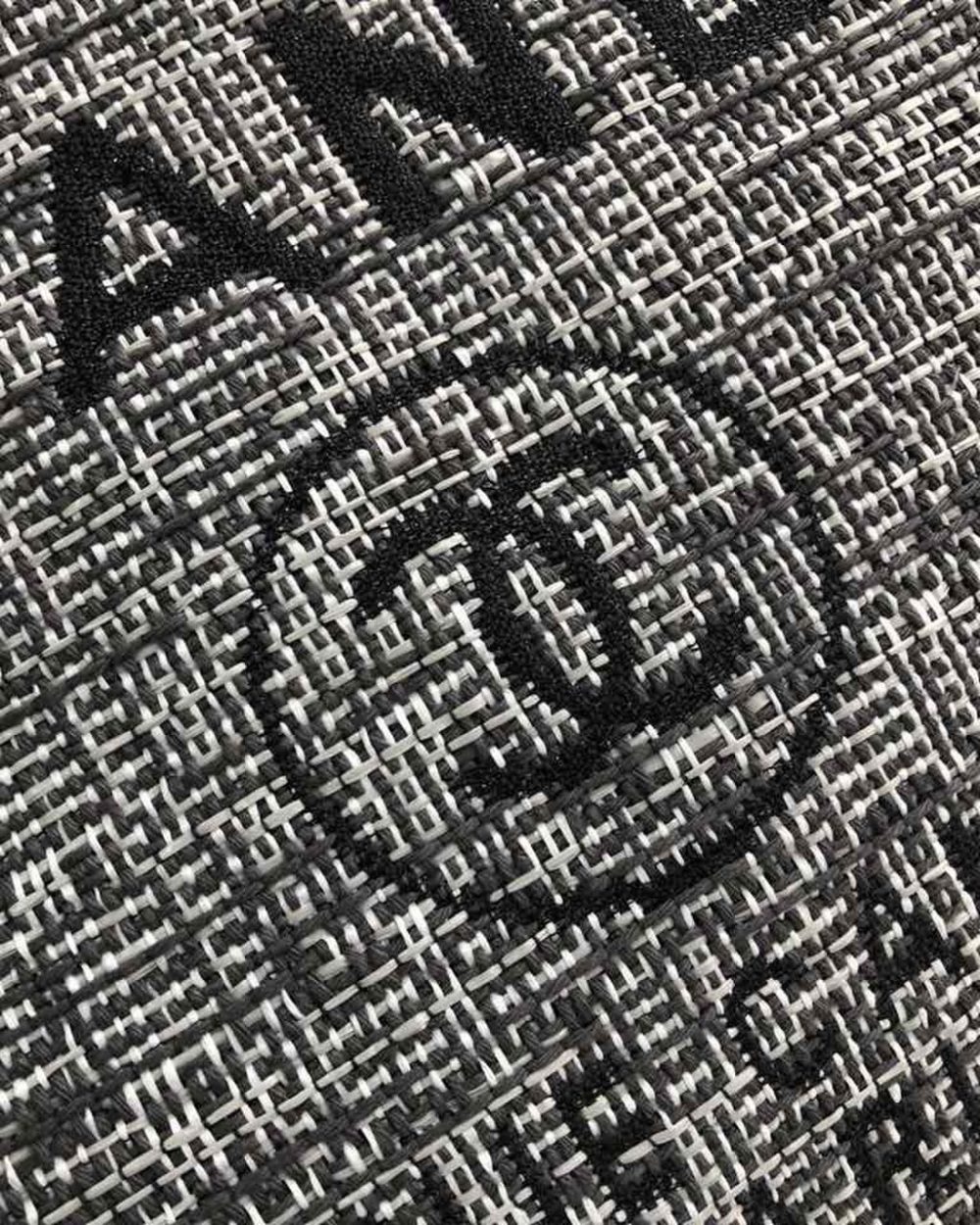 [REP 1:1] Chanel Deauville Tote Raffia Canvas Bag Black/White For Women 14.9in/38cm