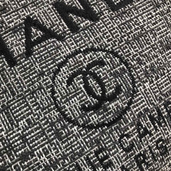 [REP 1:1] Chanel Deauville Tote Raffia Canvas Bag Black/White For Women 14.9in/38cm