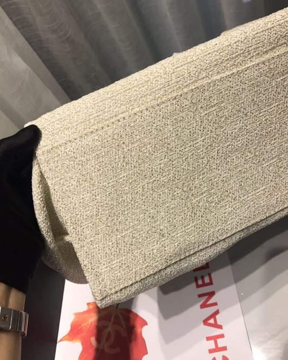 [REP 1:1] Chanel Deauville Tote Tweed Canvas Bag Fall/Winter Collection, Beige/Cream/Gold/Multi For Women 15in/38cm