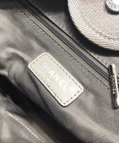 [REP 1:1] Chanel Deauville Tote Tweed Canvas Bag Fall/Winter Collection, Light Grey/White For Women 15in/38cm