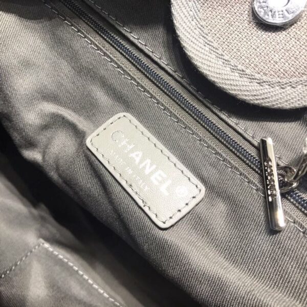 [REP 1:1] Chanel Deauville Tote Tweed Canvas Bag Fall/Winter Collection, Light Grey/White For Women 15in/38cm