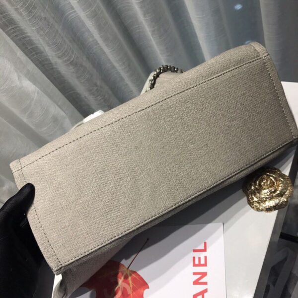[REP 1:1] Chanel Deauville Tote Tweed Canvas Bag Fall/Winter Collection, Light Grey/White For Women 15in/38cm
