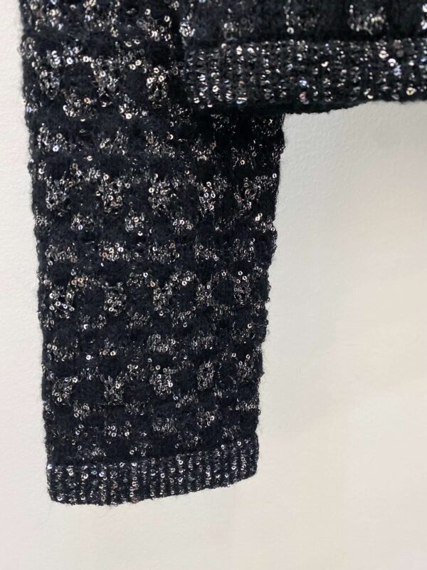 Chanel Double Pocket Knitted Cardigan Black For Women