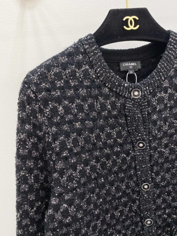 Chanel Double Pocket Knitted Cardigan Black For Women