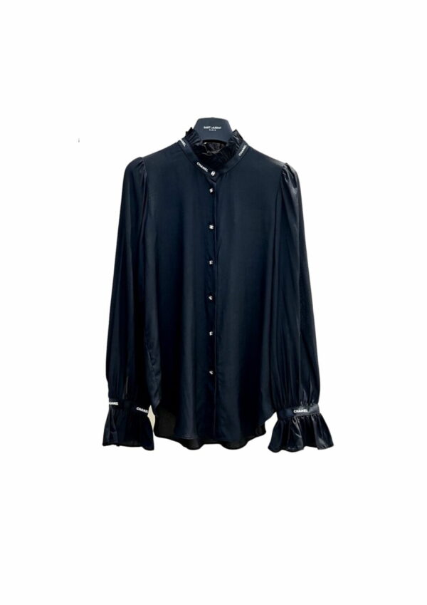Chanel Draped Shirt Black For Women