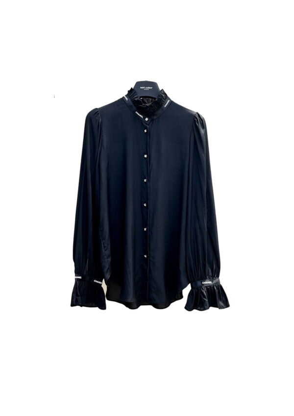 Chanel Draped Shirt Black For Women