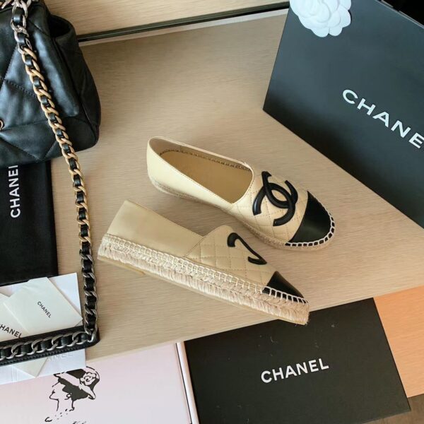 Chanel Espadrilles Beige/Black For Women, Women's Shoes G29762