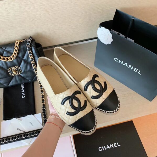 Chanel Espadrilles Beige/Black For Women, Women's Shoes G29762