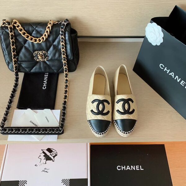 Chanel Espadrilles Beige/Black For Women, Women's Shoes G29762