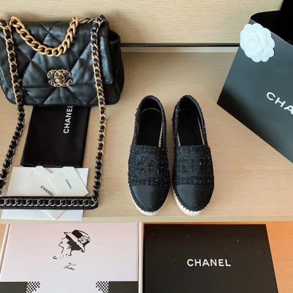 Chanel Espadrilles Black For Women, Women's Shoes G29762