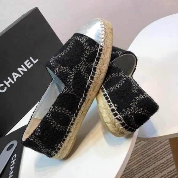 Chanel Espadrilles Black/Silver For Women, Women's Shoes G29762