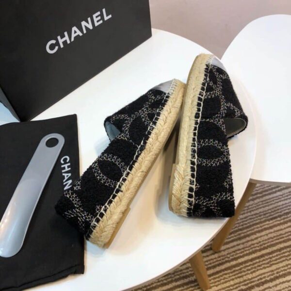 Chanel Espadrilles Black/Silver For Women, Women's Shoes G29762