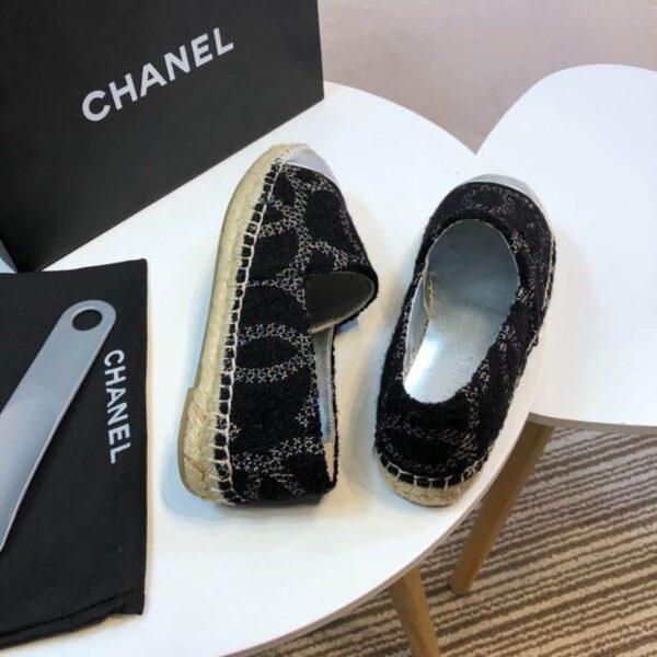 Chanel Espadrilles Black/Silver For Women, Women's Shoes G29762