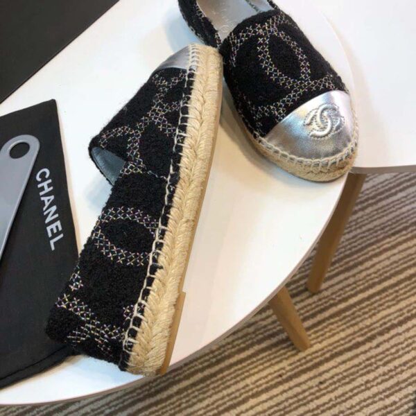Chanel Espadrilles Black/Silver For Women, Women's Shoes G29762