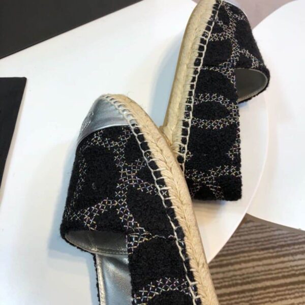 Chanel Espadrilles Black/Silver For Women, Women's Shoes G29762