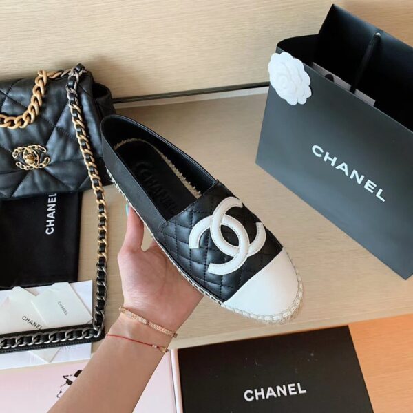 Chanel Espadrilles Black/White For Women, Women's Shoes G29762