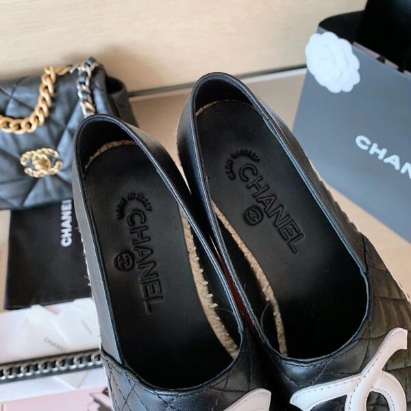 Chanel Espadrilles Black/White For Women, Women's Shoes G29762
