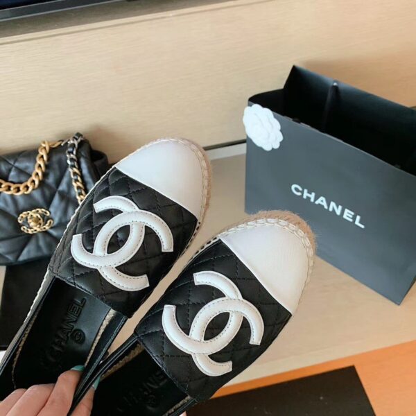 Chanel Espadrilles Black/White For Women, Women's Shoes G29762