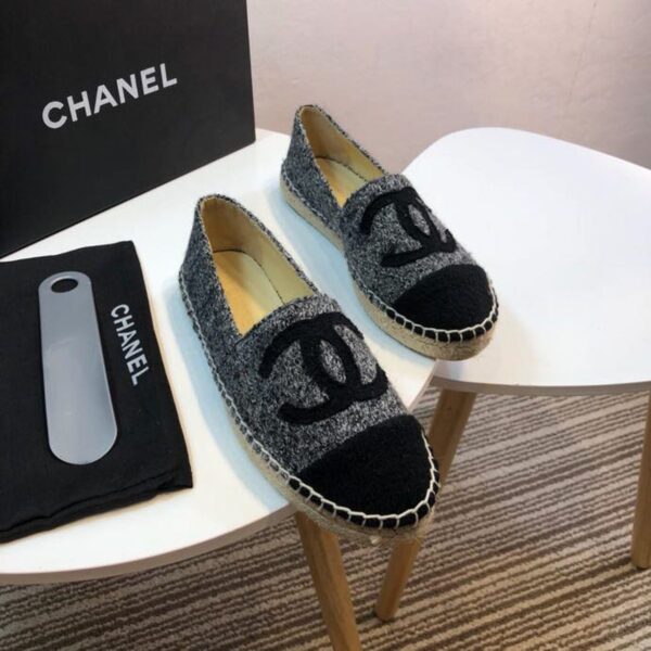Chanel Espadrilles Grey/Black For Women, Women's Shoes G29762