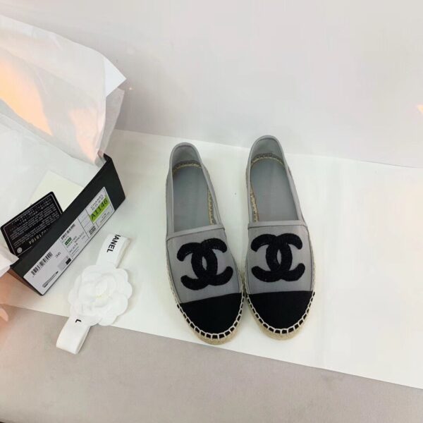 Chanel Espadrilles Grey/Black For Women, Women's Shoes G29762